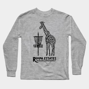 Disc Golf Giraffe, BLACK PRINT Long Sleeve T-Shirt